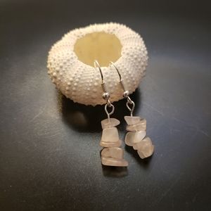 HANDMADE Pink Stone Teardrop Earrings